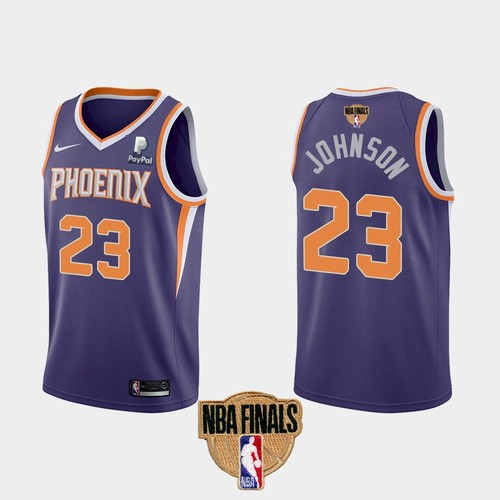Men's Phoenix Suns #23 Cameron Johnson 2021 Purple NBA Finals Icon Edition Stitched NBA Jersey